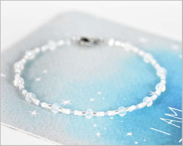 Facettiertes Opal Edelsteinarmband in 2 x 3 mm mit 925 Silber