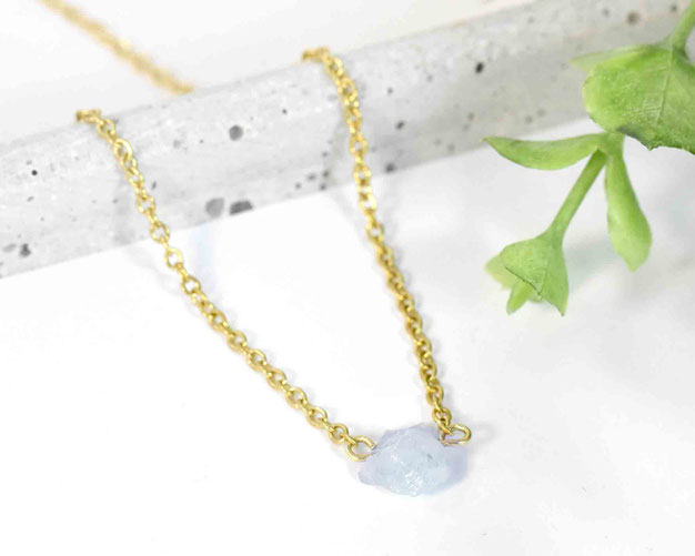 Edelsteinkette mit Aquamarin