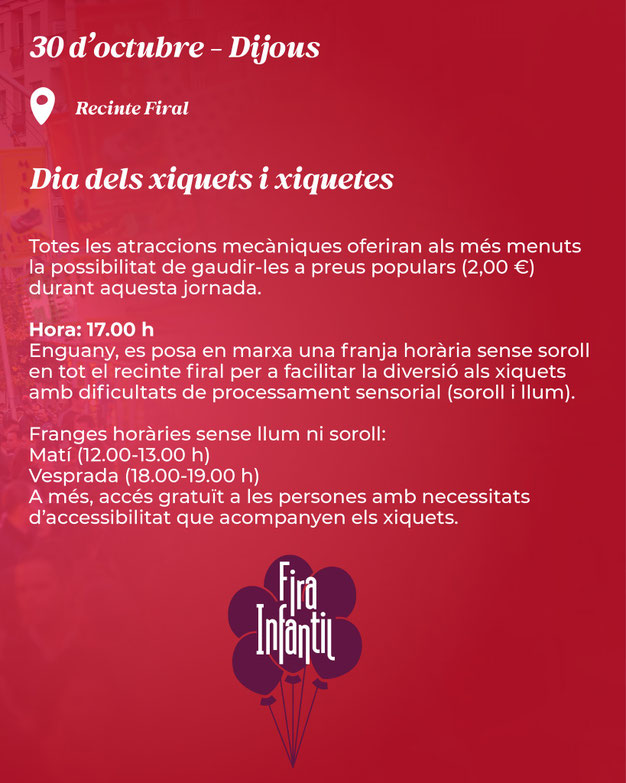 Programa de la Fira de Tots Sants en Cocentaina