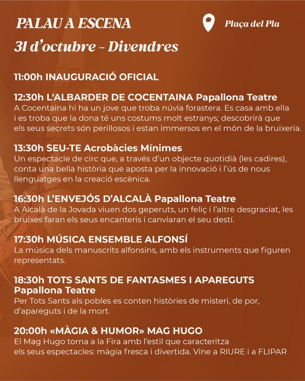Programa de la Fira de Tots Sants en Cocentaina