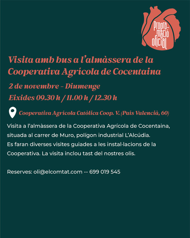 Programa de la Fira de Tots Sants en Cocentaina