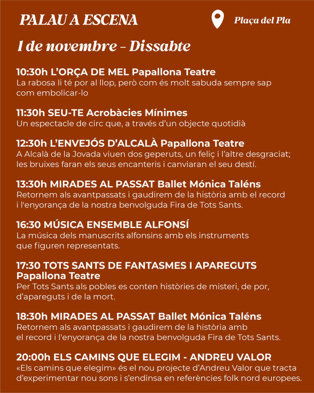 Programa de la Fira de Tots Sants en Cocentaina