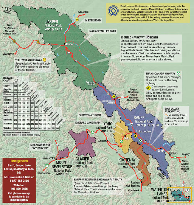 Map the Canadian Rockies