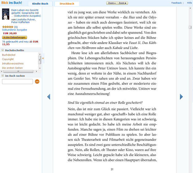 Ausschnitt aus der Buch-Vorschau bei Amazon