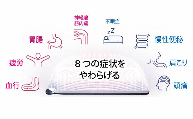 電位・温熱組合せ家庭用医療機器　ヘルシオン が ８つの症状をやわらげる　/　よく眠り、よく生きる。西川