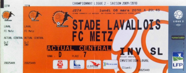 8 mars 2010: Stade Lavallois - FC Metz - 27ème Journée - Championnat de France (3/3 - 5.183 spect.)