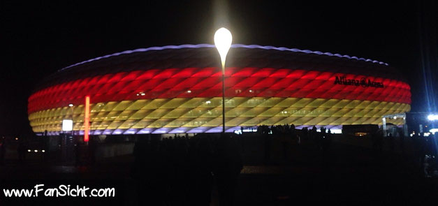 Außenansicht der Allianz Arena des FC Bayern München