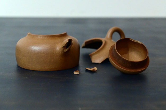 中国茶器、茶道の茶器の金継ぎ 水指の蓋製作 - 金継ぎ工房 八木