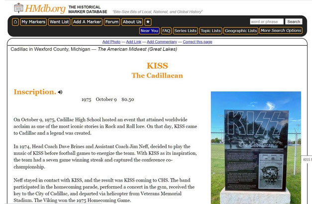 kiss visits cadillac high school 1975