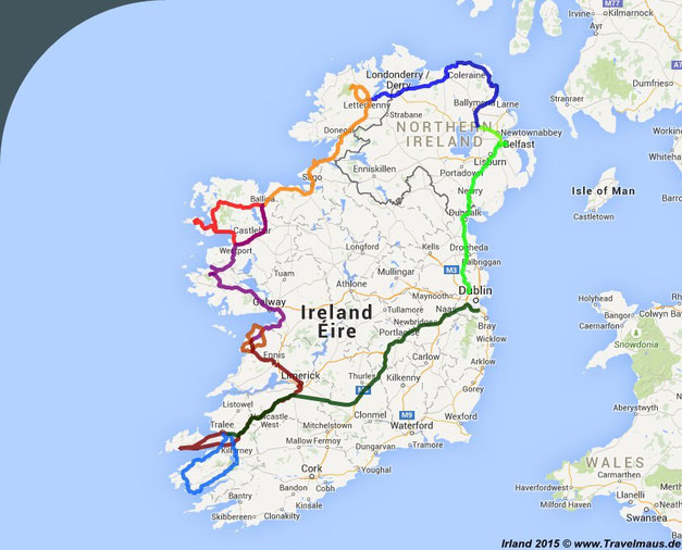 Irland-Busreise 27.4.-8.5.2015 ca. 2200 km