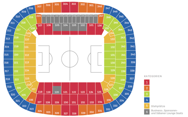 Stadionplan / Sitzplan / Blockplan der Allianz Arena des FC Bayern München