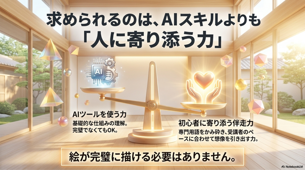 AIアート講師にとって、とても大切なのが初心者に寄り添う力です。