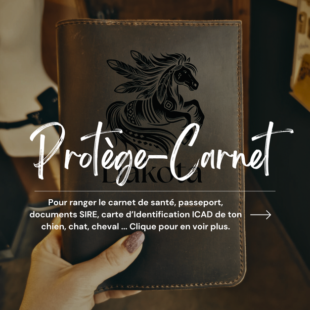 PROTEGE CARNET SANTE CUIR FRANCE IDENTIFICATION ICAD CHIEN CHAT CHEVAL SIRE 