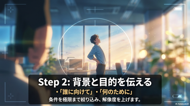 背景と目的を伝える（なぜ必要なのか）