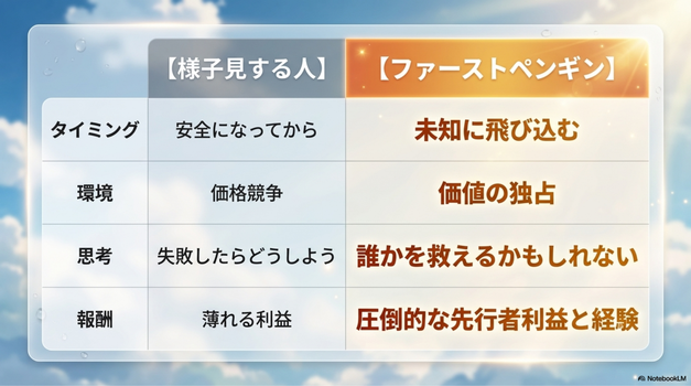 先行者利益という大きなメリット
