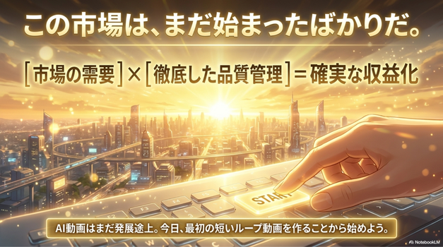 AI動画は、 まだ発展途中の市場です。