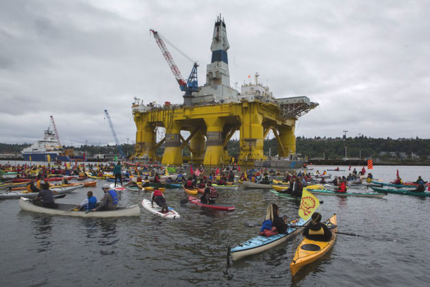 Demo mod Shell i byen Anchorage i Alaska