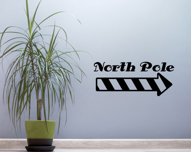 North Pole with stripey arrow vinyl Wall art decal from www.wallartcompany.co.uk