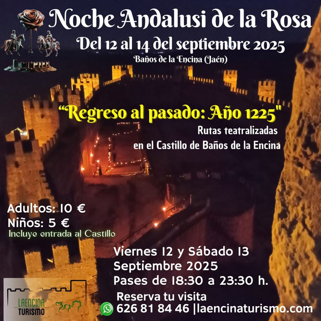 Programa de la Noche Andalusi de la Rosa en Baños de la Encina