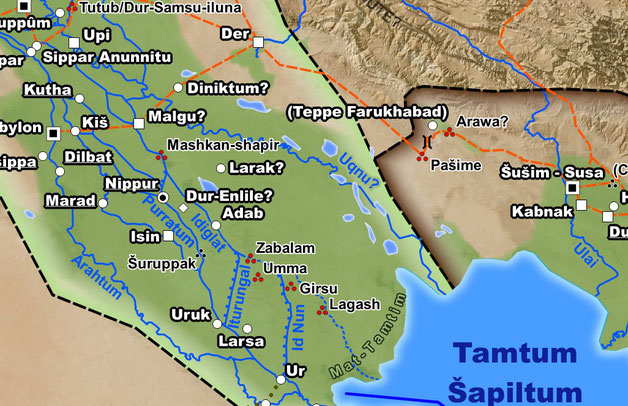 In the transitional phase between the middle and late Bronze Age many of the ancient cities of Sumer were abandoned and during the alte 2nd millennium BCE the main course of the Tigris shifted to the east. 