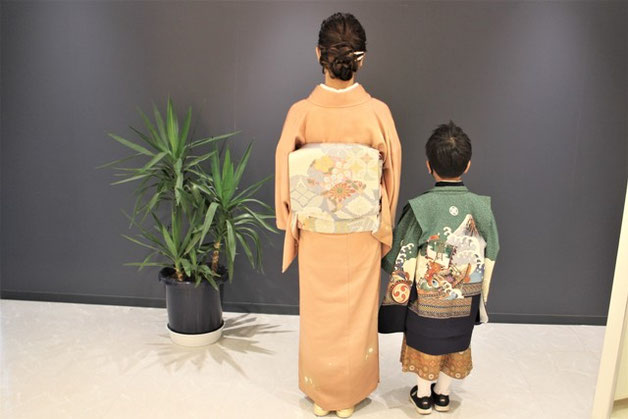 ママの訪問着と羽織袴。お揃いで和装しました。
