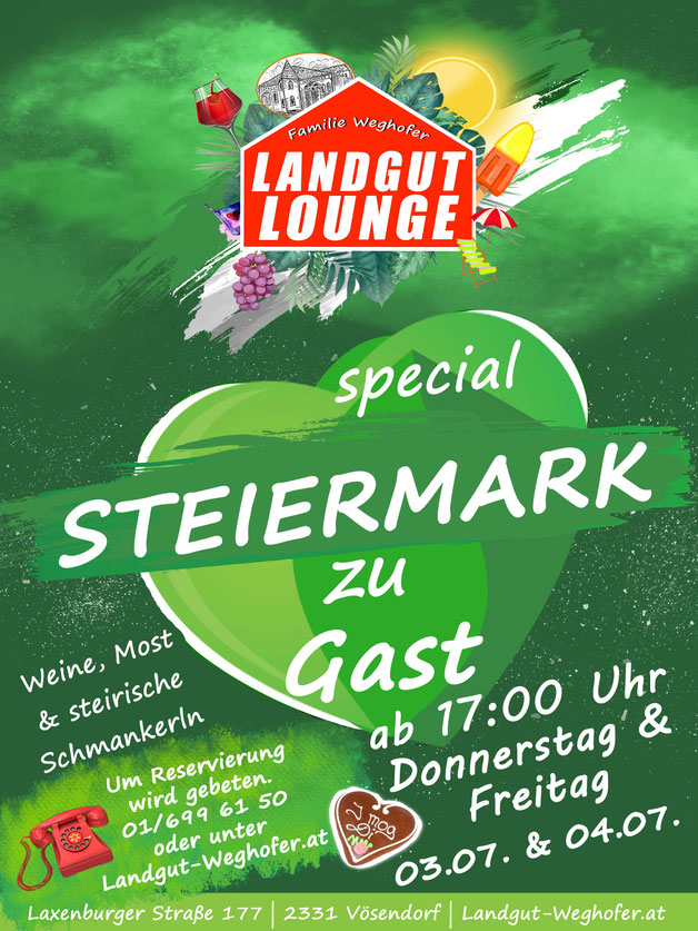 lounge spezial, steiermark zu gast am  Landgut weghofer, landgut lounge, winzerclub.at, Reservierung, sommer lounge, spritzer, secco, weißwein, Donnerstag, Freitag, italien tage, wein, schilcher, event, wien süd, vösendorf, mödling, biedermannsdorf