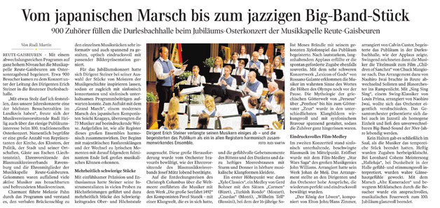 Bericht der Schwäbischen Zeitung vom 18.04.2017