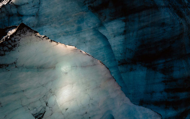 Fine art photograph of the Morteratschgletscher, capturing the interplay of ice and light.