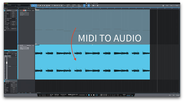 Bouncing midi to audio is beneficial in many ways