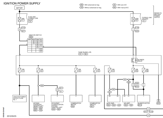 Nissan Rogue S35 Ignition Power Supply Wiring Diagram