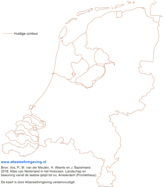 Animatie van Nederland tussen 9000 vóór Chr en 2000 na Chr.