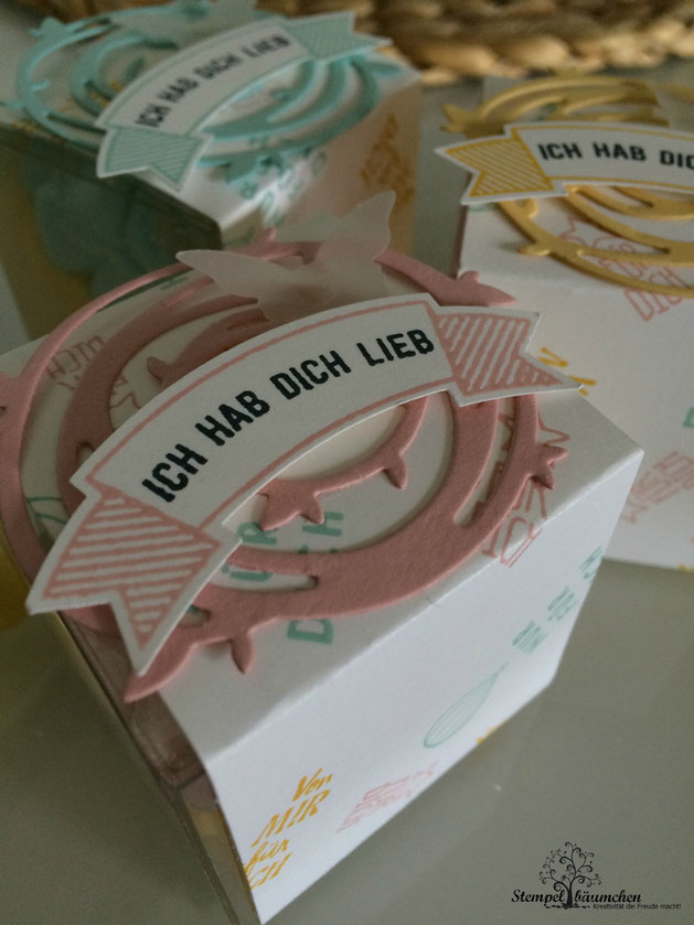 Stampin up transparente Mini-Geschenkschachteln