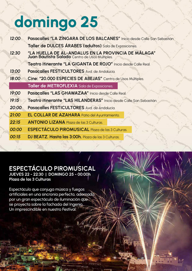 Programa del Festival de las 3 Culturas de Frigiliana