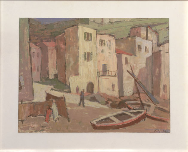Karl Peter, Italienische Landschaft, Öl auf Hartfaser, 45 x 59 cm, vor 1958, Leihgabe aus dem Stadtarchuv Lüneburg