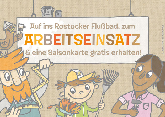 Arbeitseinsatz im Rostocker Flussbad