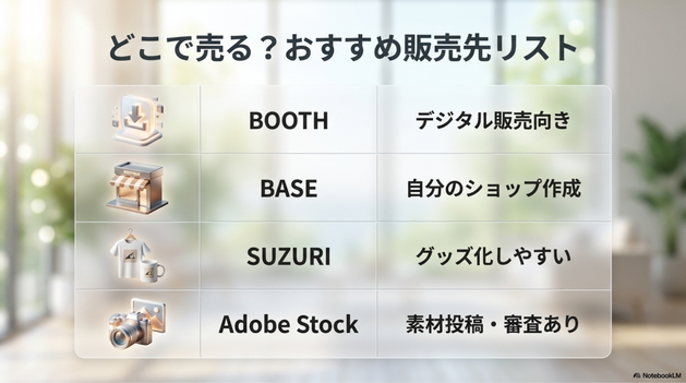AIアート副業に使いやすい販売先