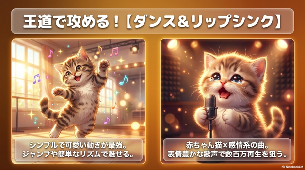 最も定番なのがAI猫ダンスです。