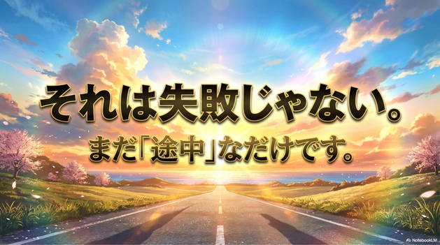もし今、うまくいっていないなら。  それは失敗ではありません。  まだ途中なだけです