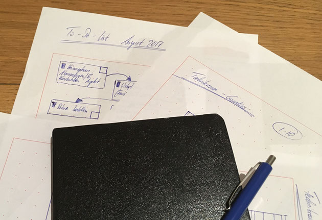 Containerbau: Planungsdetails im Kopf behalten mit To Do Listen, Zeitplänen, etc.