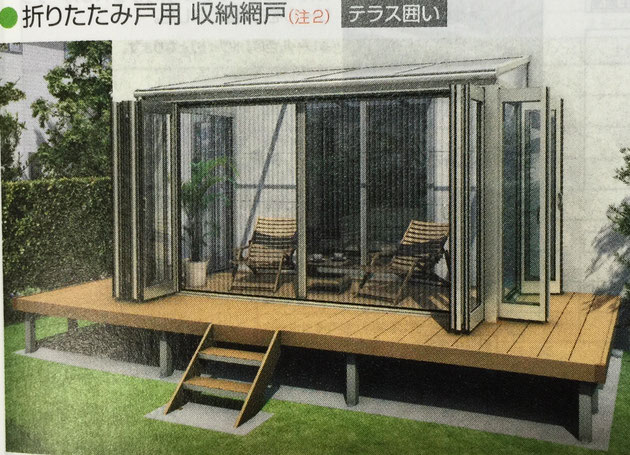 YKKサンフィールⅢのオプションにある収納網戸
