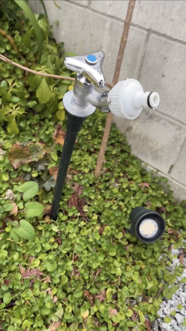 外構をつくるときの仮設でつくってもらった立水栓