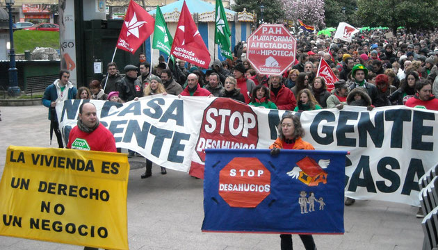Demonstration mod tvangsudsættelser i Barcelona