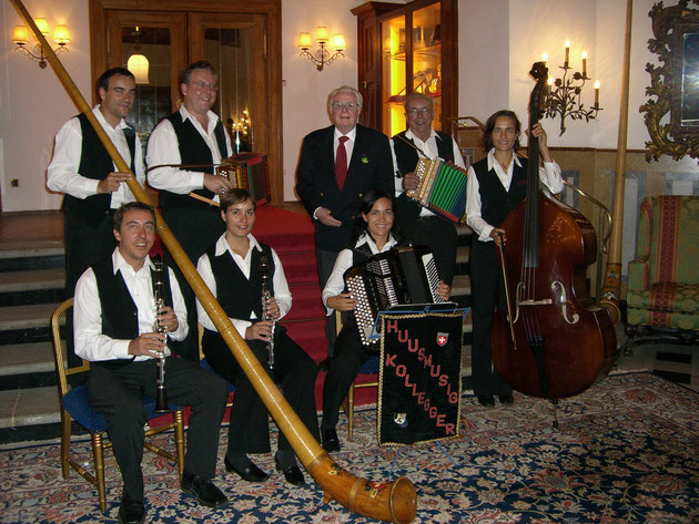 Palace Hotel St. Moritz im 2006: Huusmusig Kollegger mit Hansjörg Badrutt aus der Gründerfamilie des Palace Hotels.