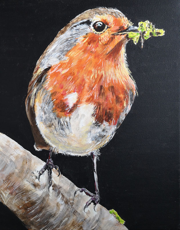 63.Robin shopping for the kids 24x30cm