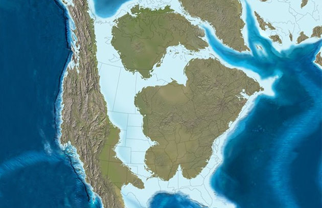 América del Norte en el Cretácico Superior.