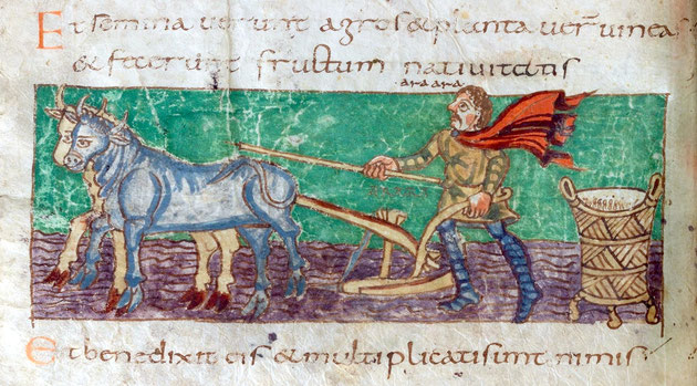 Psautier de Stuttgart, labour : fol. 124v.