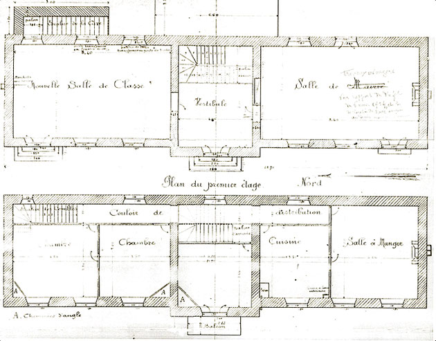 Plan du projet avorté de l'école de Prémillieu (1913)