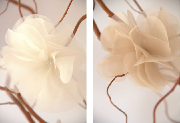 Haarblüte "Amaris" und "Angel" Netzschleier mit Haarblüte Haarschmuck