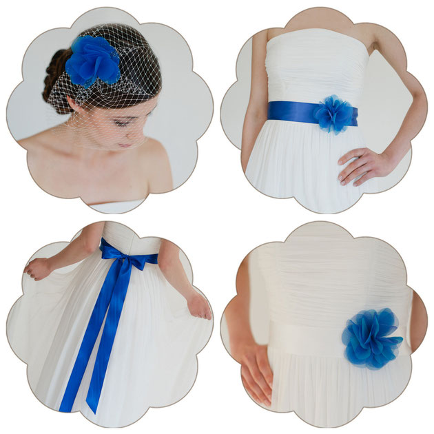 Haarschmuck und Brautgürtel in Blau - Royal Blau!