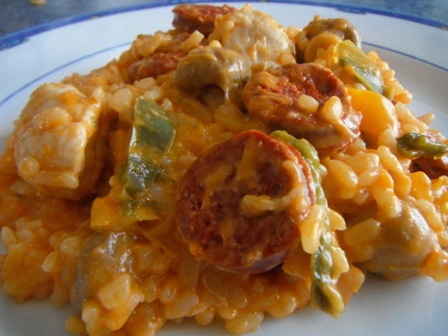 Risotto au chorizo et poulet
